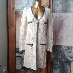 Simona Barbieri long  crochet cardigan
